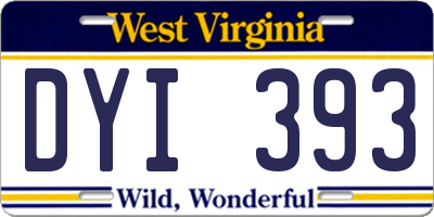 WV license plate DYI393