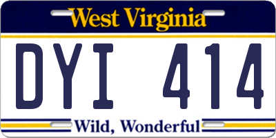 WV license plate DYI414