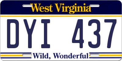 WV license plate DYI437