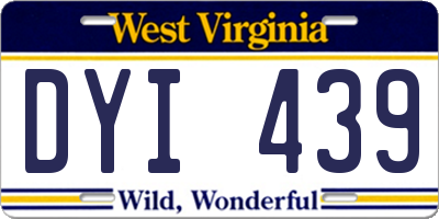 WV license plate DYI439