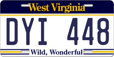 WV license plate DYI448