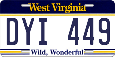 WV license plate DYI449