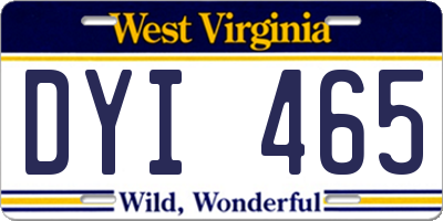 WV license plate DYI465