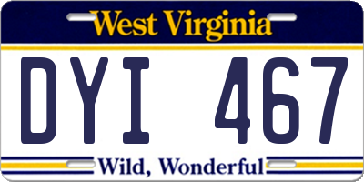 WV license plate DYI467