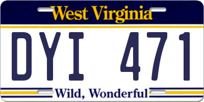 WV license plate DYI471