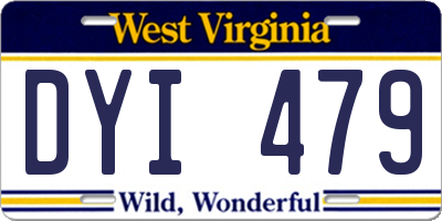 WV license plate DYI479