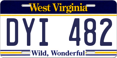 WV license plate DYI482