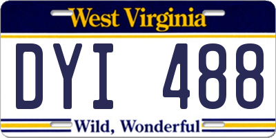 WV license plate DYI488