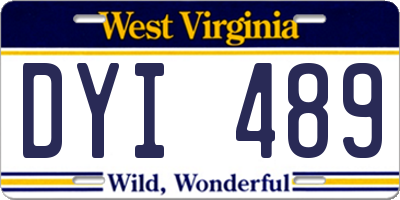 WV license plate DYI489