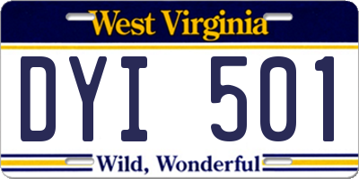 WV license plate DYI501