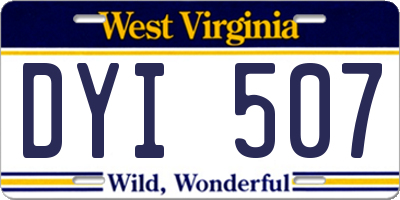 WV license plate DYI507