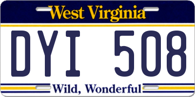 WV license plate DYI508