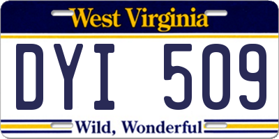WV license plate DYI509