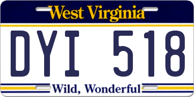 WV license plate DYI518