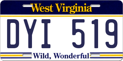 WV license plate DYI519