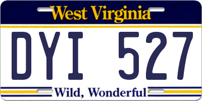 WV license plate DYI527