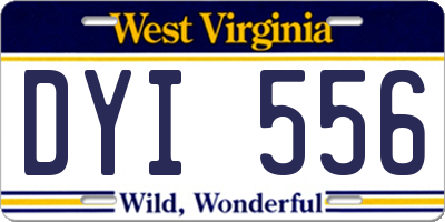 WV license plate DYI556