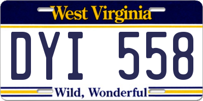 WV license plate DYI558