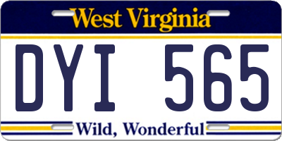 WV license plate DYI565