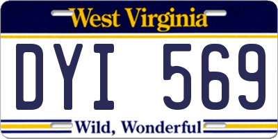 WV license plate DYI569