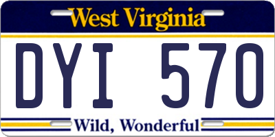 WV license plate DYI570