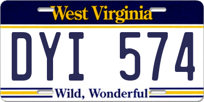 WV license plate DYI574