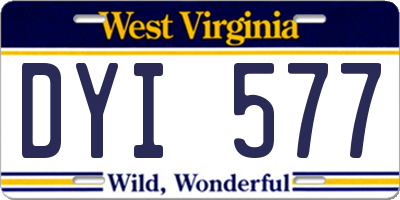 WV license plate DYI577