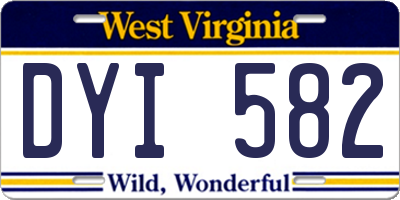 WV license plate DYI582