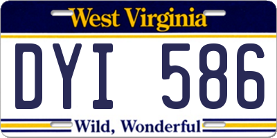 WV license plate DYI586