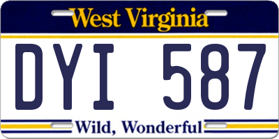 WV license plate DYI587