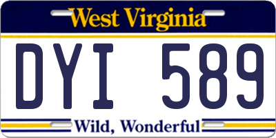 WV license plate DYI589