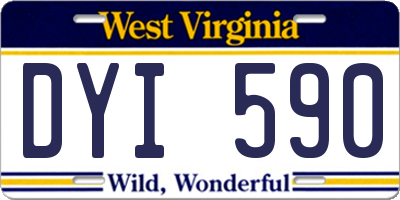 WV license plate DYI590
