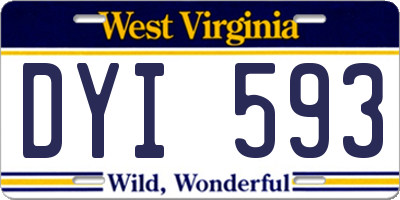 WV license plate DYI593
