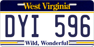 WV license plate DYI596