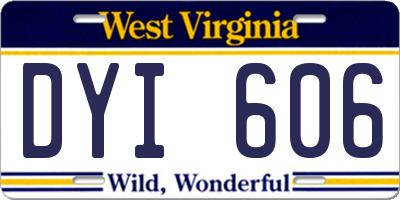 WV license plate DYI606