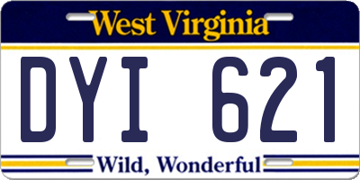 WV license plate DYI621