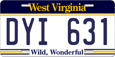 WV license plate DYI631
