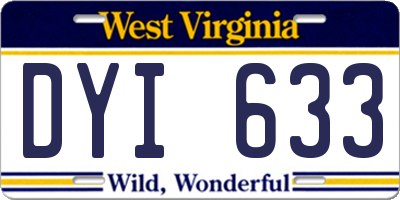 WV license plate DYI633