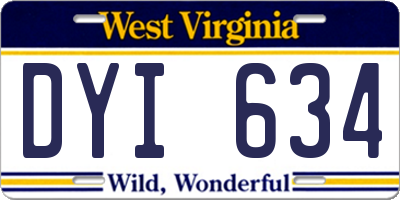 WV license plate DYI634