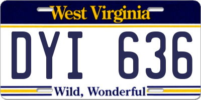 WV license plate DYI636