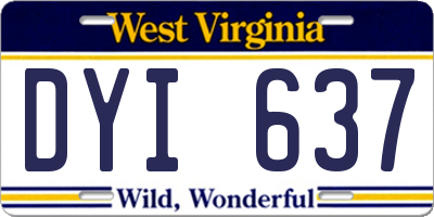 WV license plate DYI637