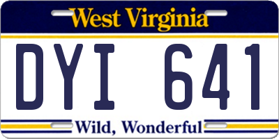 WV license plate DYI641