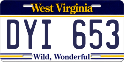 WV license plate DYI653
