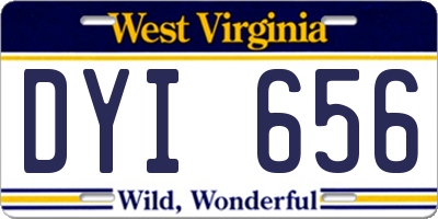 WV license plate DYI656