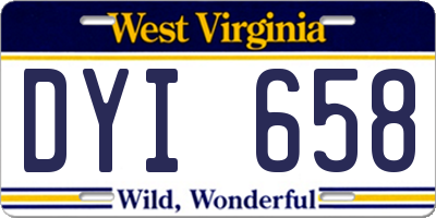 WV license plate DYI658