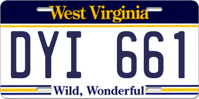 WV license plate DYI661