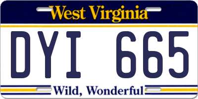 WV license plate DYI665