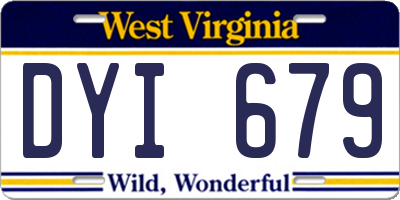 WV license plate DYI679