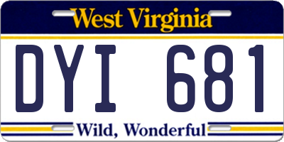 WV license plate DYI681