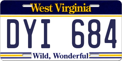 WV license plate DYI684